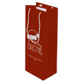 Moderne Minimalistische Typografie Prettig Kerstfe Wijn Cadeautas (Voorkant Gekanteld)