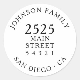 Moderne Minimalistische Typografie Retouradres Ronde Sticker