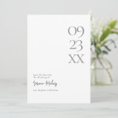 Moderne Minimalistische Typografie Trouw Save the  Date (Staand voorkant)