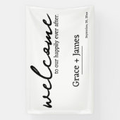 Moderne minimalistische typografie Welkom bruiloft Spandoek (Verticaal)