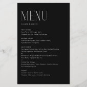 Moderne minimalistische typografie Zwart Menu Kaar (Voorkant)