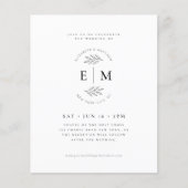 Moderne minimalistische uitnodiging tot aardse bru (Voorkant)