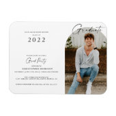 Moderne minimalistische uitnodiging tot Afstuderen Magneet (Horizontaal)