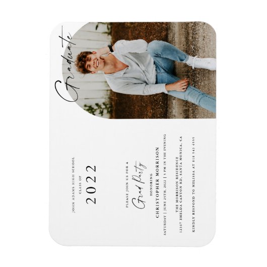 Moderne minimalistische uitnodiging tot Afstuderen Magneet (Verticaal)