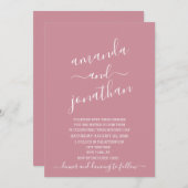 Moderne minimalistische uitnodiging tot weduwschap (Voorkant / Achterkant)