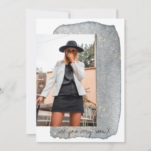 Moderne minimalistische uitnodiging van 30e verjaa (Achterkant)