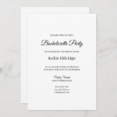 Moderne minimalistische uitnodiging van de Bachelo (Voorkant / Achterkant)