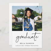 Moderne minimalistische uitnodiging voor afstudere (Voorkant / Achterkant)