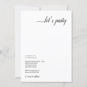 Moderne & Minimalistische Uitnodiging voor een Fee