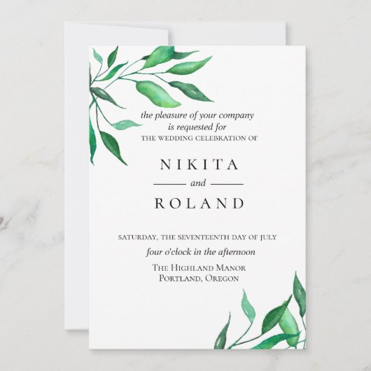 Moderne minimalistische uitnodiging voor een Griek (Voorkant)