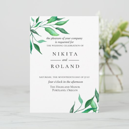 Moderne minimalistische uitnodiging voor een Griek (Staand voorkant)