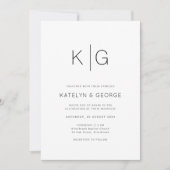 Moderne minimalistische uitnodiging voor een zwart (Voorkant)