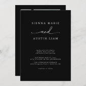 Moderne minimalistische uitnodiging voor eenvoudig (Voorkant / Achterkant)