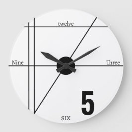 Moderne minimalistische unieke wiskundige lijn zwa grote klok