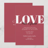 Moderne minimalistische Valentijn LOVE Wedding Kaart (Voorkant / Achterkant)