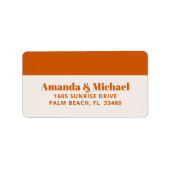 Moderne Minimalistische Verbrande Oranje Etiket (Voorkant)