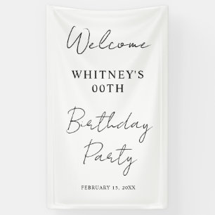 Moderne Minimalistische Verjaardagsfeestje Spandoek