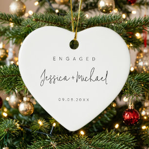 Moderne Minimalistische Verloving Keramisch Ornament