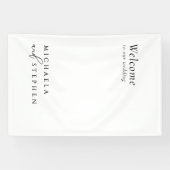 Moderne minimalistische verwelkoming zwart-witbrui spandoek (Horizontaal)