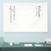 Moderne minimalistische verwelkoming zwart-witbrui spandoek (Beurs)