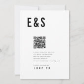 Moderne minimalistische vet monogram QR-code bruil Kaart (Achterkant)