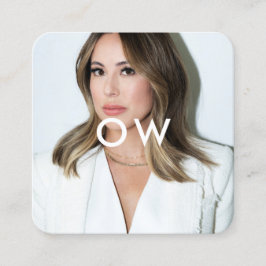 Moderne minimalistische vierkante monogram foto visitekaartje