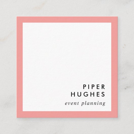 Moderne minimalistische Visitekaartjes | Koraal (Voorkant)