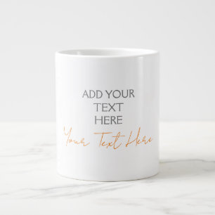 Moderne Minimalistische Vlakke Gepersonaliseerde T Extra Grote Beker
