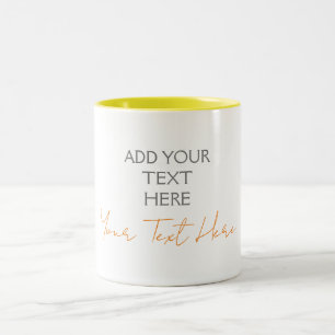 Moderne Minimalistische Vlakke Gepersonaliseerde T Tweekleurige Koffiemok