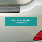 Moderne minimalistische vlakte elegant blauw groen bumpersticker (Op auto)