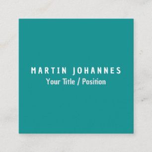 Moderne minimalistische vlakte elegant blauw groen informatiekaartje