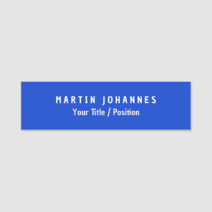 Moderne minimalistische vlakte Elegant blauw Naamplaatje