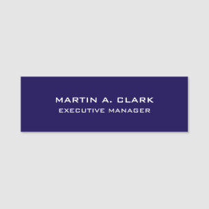 Moderne minimalistische vlakte Elegant donkerblauw Naamplaatje
