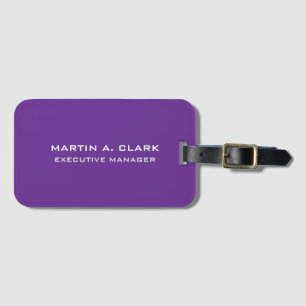 Moderne minimalistische vlakte Elegant Royal Paars Bagagelabel