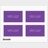Moderne minimalistische vlakte Elegant Royal Paars Rechthoekige Sticker (Vel)