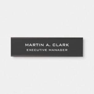 Moderne minimalistische vlakte Elegant Zwart & Wit Deurbordje