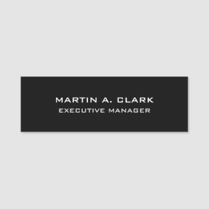 Moderne minimalistische vlakte Elegant Zwart & Wit Naamplaatje