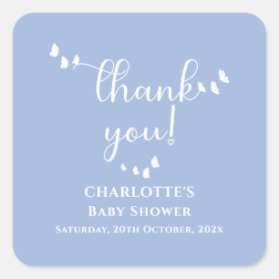 Moderne Minimalistische Vlinder Calligrafie Baby S Vierkante Sticker