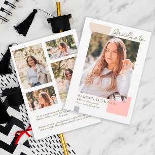 Moderne minimalistische vorm overlay foto Afstuder Aankondiging