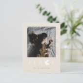 Moderne Minimalistische Vredesduif Vakantie Foto A Feestdagenkaart (Staand voorkant)