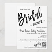 Moderne Minimalistische Vrijgezellenfeest QR-code  Kaart (Voorkant / Achterkant)