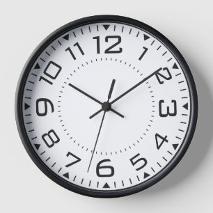 Moderne minimalistische wandklok ⏳ Slank zwart