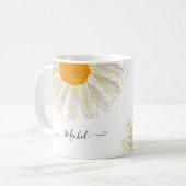 Moderne minimalistische waterkolol kamille koffiemok (Voorkant links)
