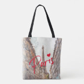 Moderne minimalistische Waterverf van de Eiffeltor Draagtas (Achterkant)