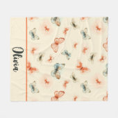 Moderne minimalistische Waterverf vlinders Fleece Deken (Voorkant (Horizontaal))