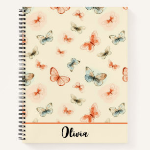 Moderne Minimalistische Waterverf Vlinders Notitieboek