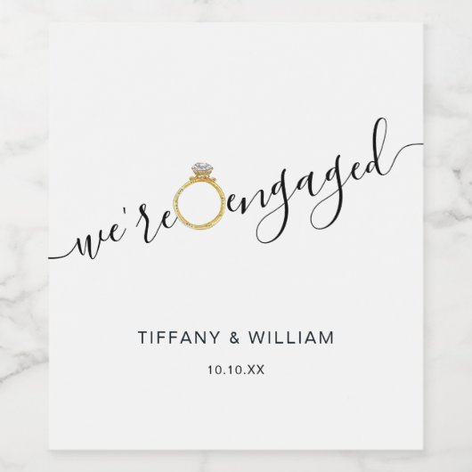 Moderne minimalistische we zijn betrokken wijn etiket (Enkel label)