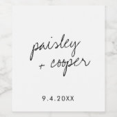 Moderne minimalistische weddenschappen voor wijn wijn etiket (Enkel label)