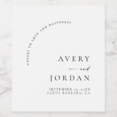 Moderne minimalistische weddenschappen wijn etiket (Enkel label)