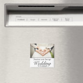 Moderne, minimalistische White Black Wedding Foto Magneet (Insitu (Vaatwasser))